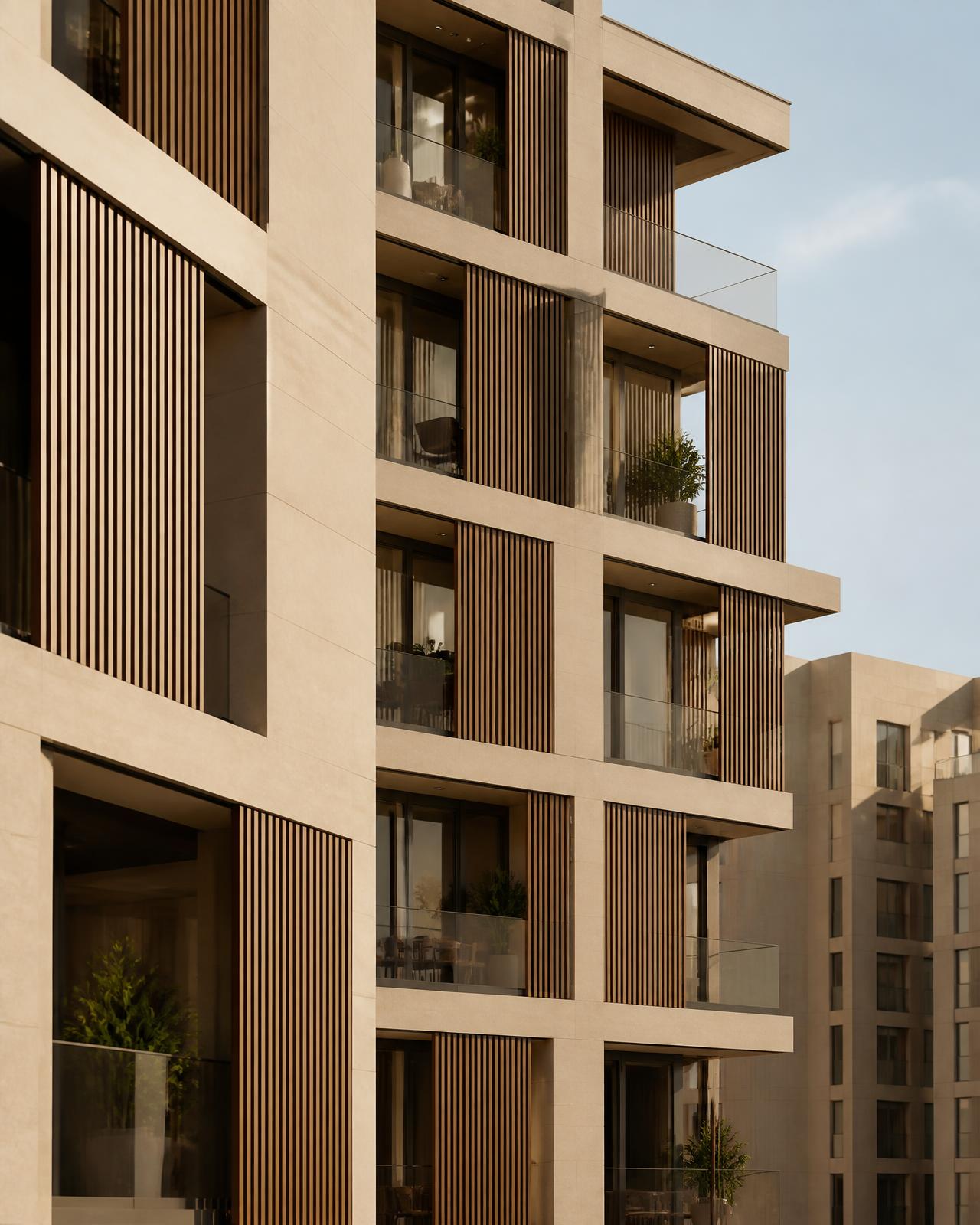 واجهة عمارة سكنية حديثة